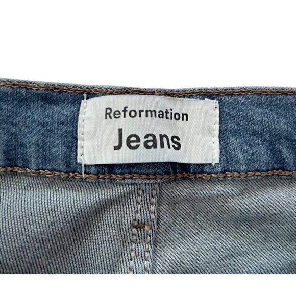 Reformation Women's Sz 28 High & Skinny Havana Wash Cropped High Waist Jeans - Picture 5 of 10